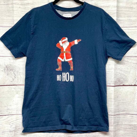 Denim & Flower Ricky Singh Navy Blue Santa Hohoho T size L The Perfect Gift - Picture 1 of 7
